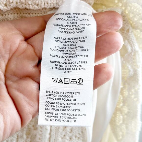 Anthropologie Textured Knit Crochet High Neck Sleeveless Mini Shift Dress XS - Picture 7 of 12